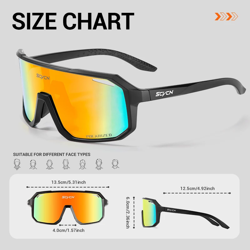 SCVCN Polarized Glasses Fishing Eyewear Men Women Sports Cycling Eyewear Outdoor Riding Goggles UV400 Protection Eyewear