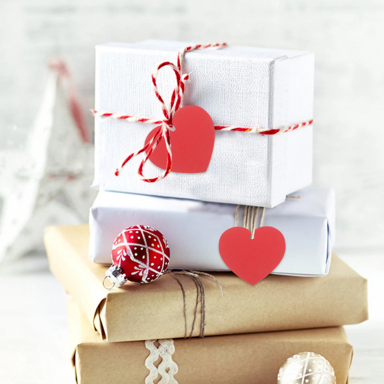 

100 Pcs Love Decoration Tag Diy Valentine's Heart Cutouts Paper Board Luggage Heart-shaped