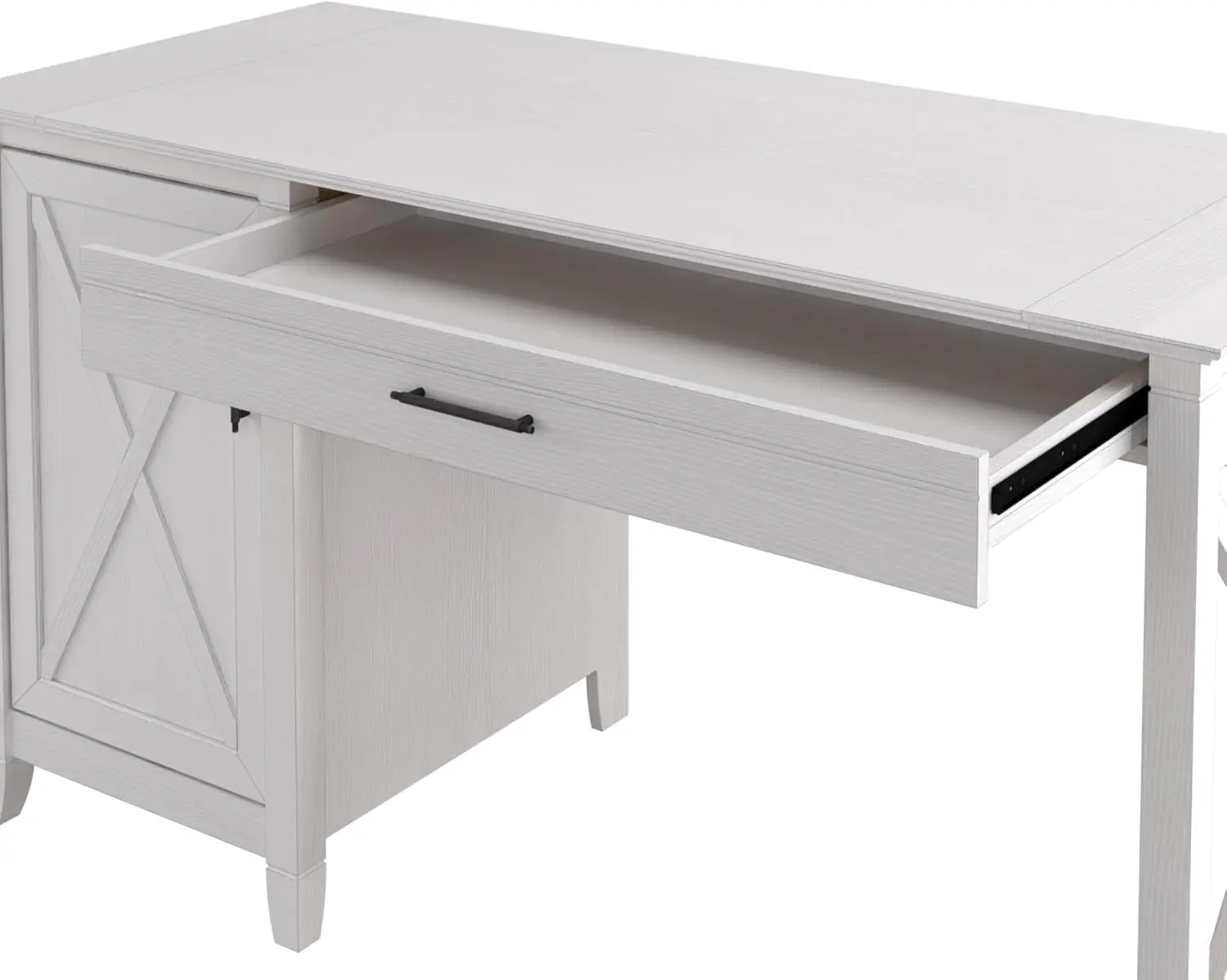 Computer Desk with Storage Farmhouse PC Table for Home Office in Pure White Oak 54W x 24D Small Computer Desk for Small Spaces