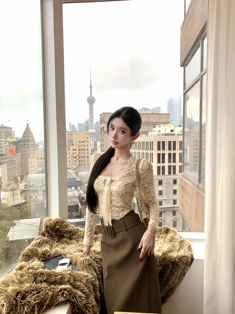 

Женская прямая юбка-труба средней длины Barb Chill Pure Desire Lace с V-образным вырезом, утягивающая, базовый слой, Ciwalk ort Sve