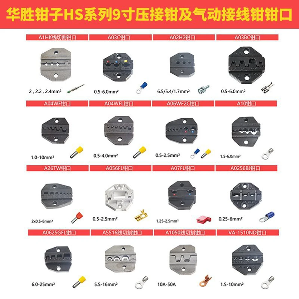 Die Sets For FSE/HS-3510A 2030A Crimping Plier Jaws Machine Modules Crimping OT copper passing through Terminals