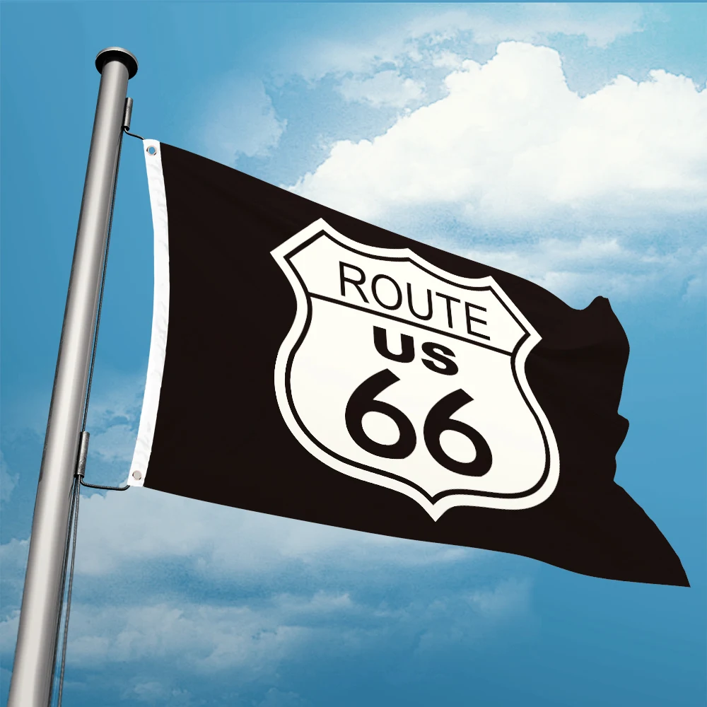

US Route 66 Flag 3ft x 5ft Polyester Material Banner Flying 150* 90cm Custom Outdoor Consistent Color On Both Sides Resistance