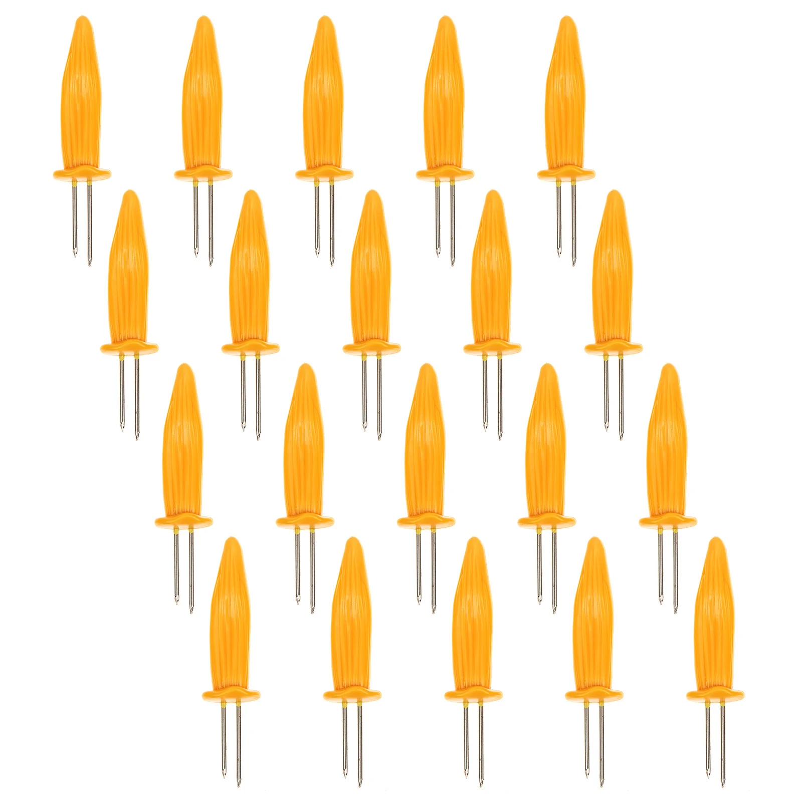 

20Pcs Corn Fork Stainless Steel Bbq Supplies Non-Slip Handle Multi-Function Corn Holder for Party Camping Food Picks