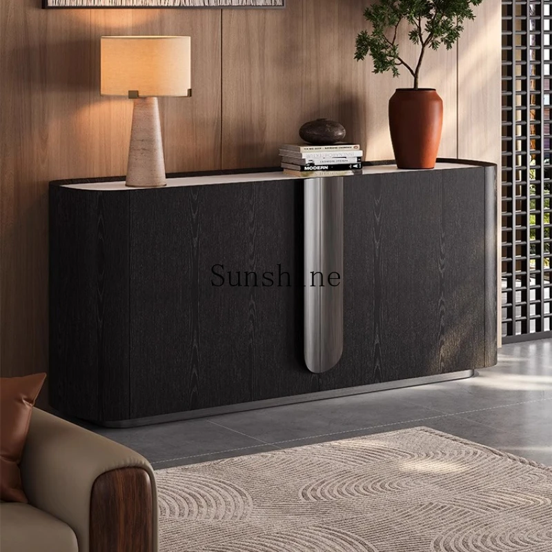 

Italian minimalist natural marble side cabinet restaurant home modern cabinet