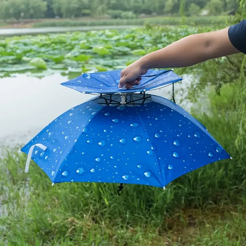 

Double-layer Windproof Folding Umbrella Hat For Outdoor Fishing Trips