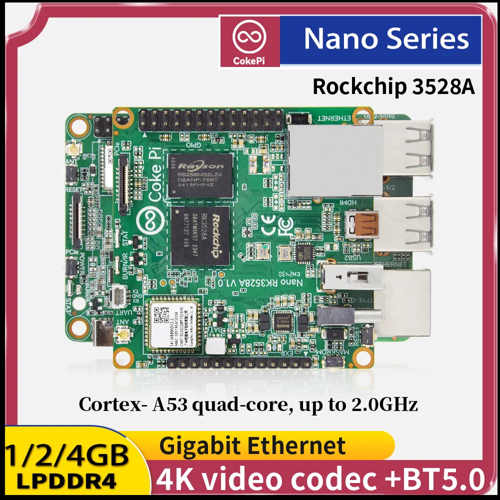 Industrial CPN-3528A SBC RK3528A 1GB+32GB WiFi6 BT5.2 4K Raspberry Pi Compatible