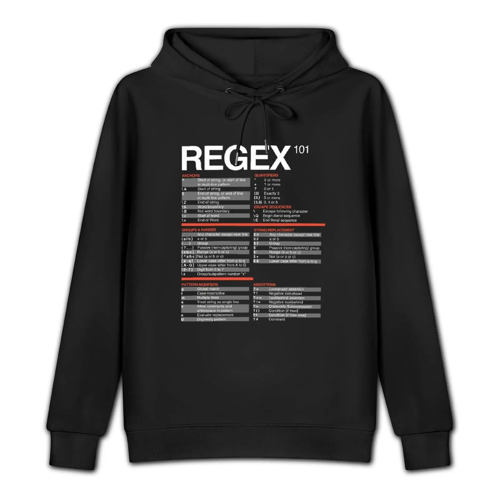 Regex Cheatsheet - Regular Expressions 101 - Computer Teacher Pullover Hoodie graphic t shirts men hoodies and sweatshirts new