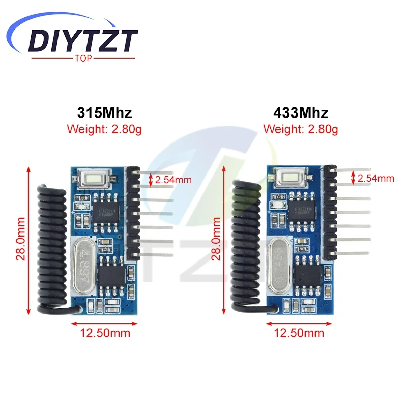RX480E 315MHZ / 433MHZ RF استقبال التعلم رمز فك وحدة 315/433 ميجا هرتز اللاسلكية 4CH الناتج لترميز أجهزة التحكم عن بعد #3