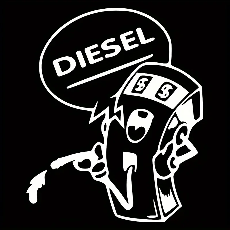 Cartoon Diesel Slot Machine Fuel Tank Cap Sticker Waterproof Vinyl Decal For SUV Truck Car Motorcycle Exterior Styling Decor