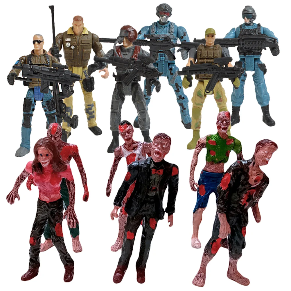 

Boy Man Mini Toys Soldiers Action Figures Plastic World War Simulated Zombie Prank Props