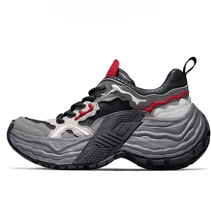 

Retro Sports Leisure Height Increasing Shoes for Men's and Women's 6cm Genuine Leather Fabric Breathable Fashionable Daddy Shoes