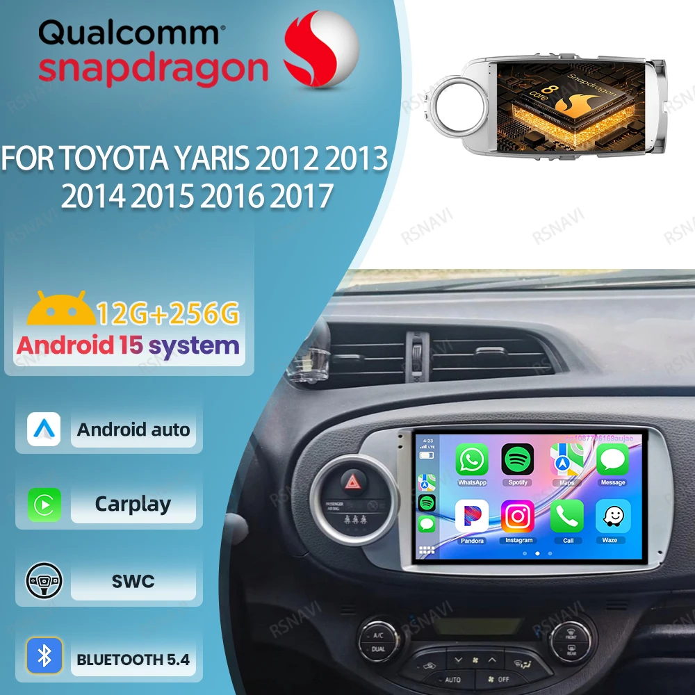 

Car Radio Android 15 For Toyota Yaris 2012 2013 2014 2015 2016 2017 Stereo Navigation Viedo Player BT Autoradio 4G LTE GPS QLED