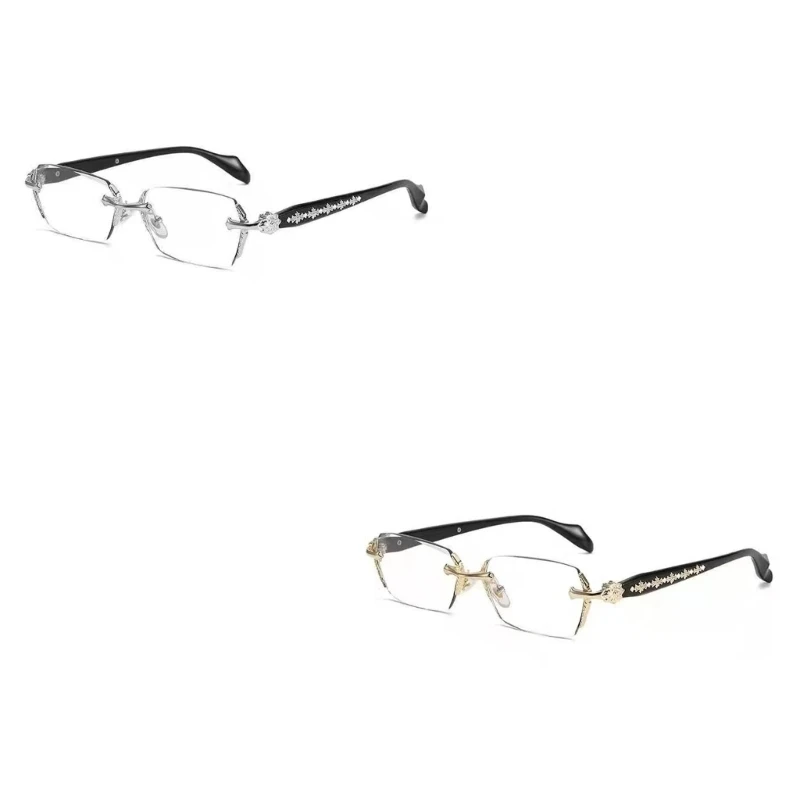 2000S Frameless Glasses Plastic Frame Flat Lens Opticals Glasses For Clear Visual During Outdoor Daily And Travel Y166