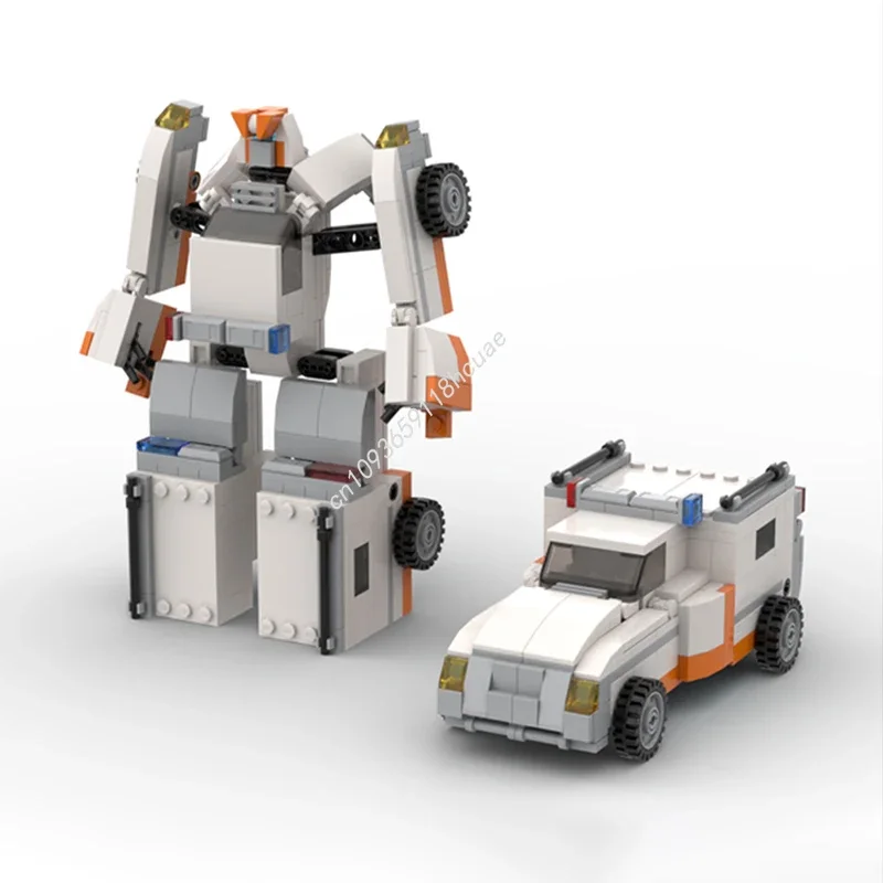 

316 деталей MOC: Трансформирующийся робот-модель с механизмом Ratchet, креативный конструктор, игрушки для сборки, подарки на день рождения и Рождество