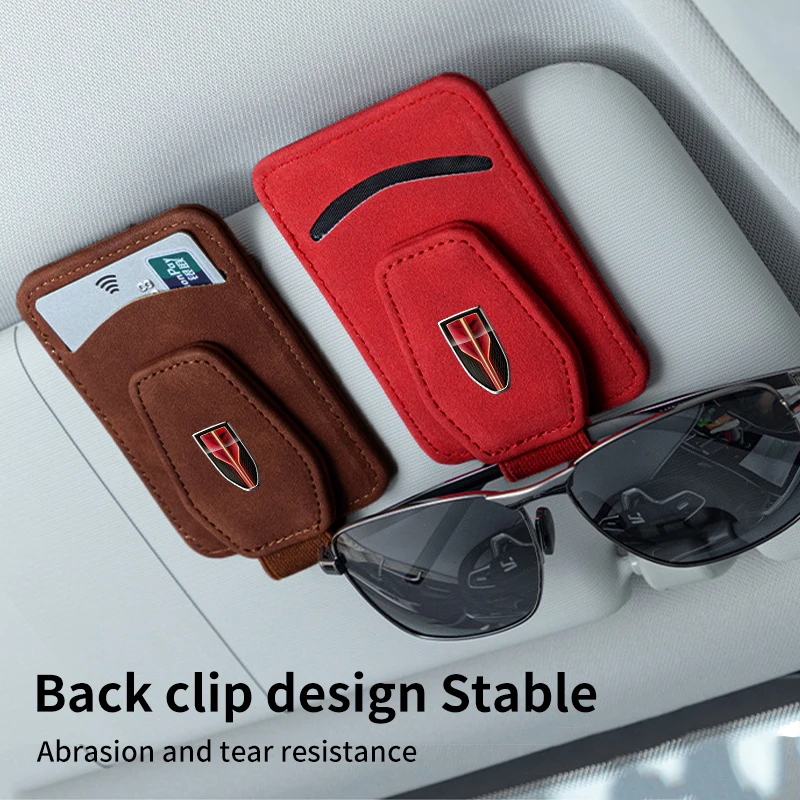 Sun Visor Eyeglass Holder Flip Flop Leather Card Organiser Eyeglass Holder For Hongqi H9 HS5 H5 H7 E-HS9 E115 HS7 LS7 2021 2022