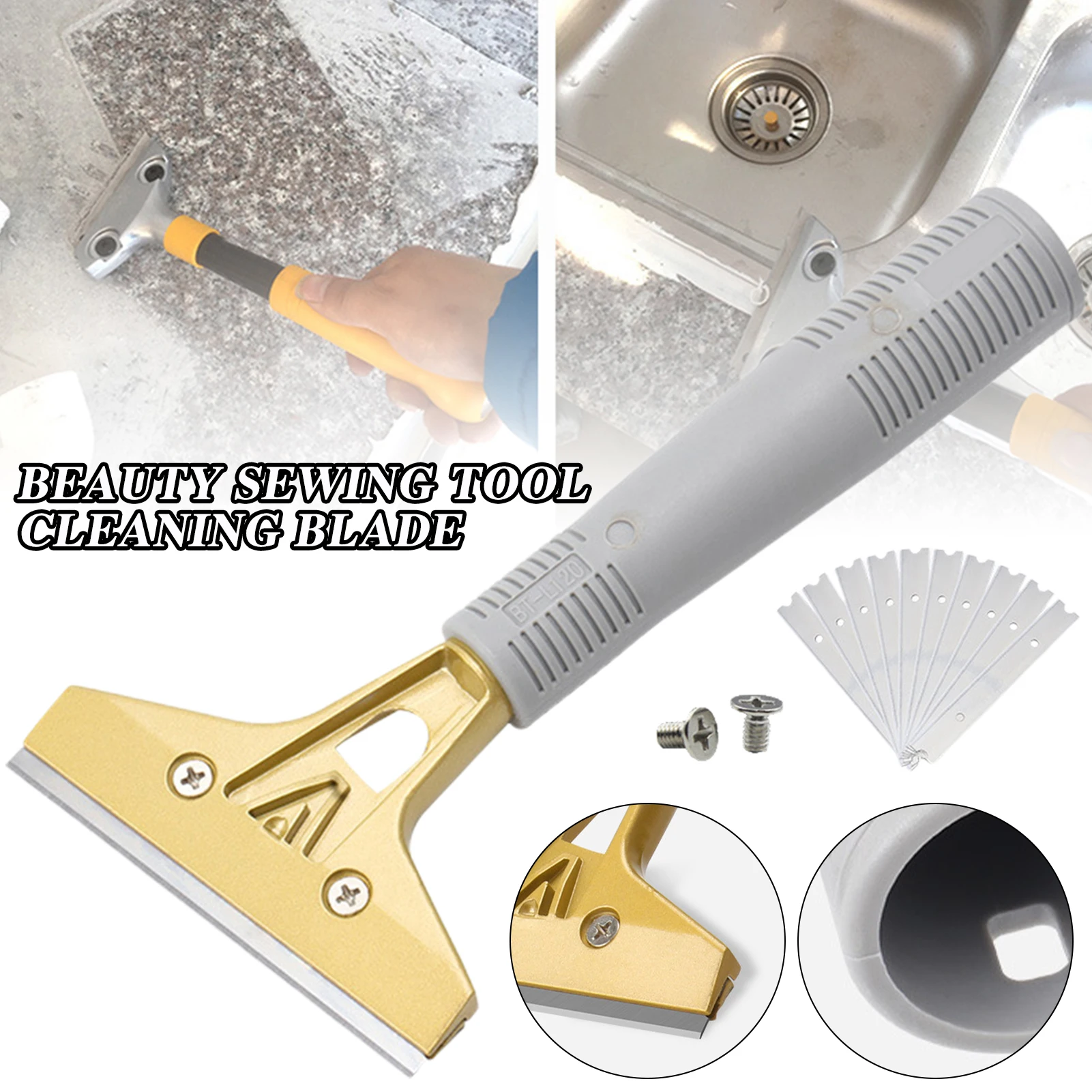 Multi-purpose Aluminium Scraper Industry Extendable Razors Blade With Protective Cover For Adhesive Residues
