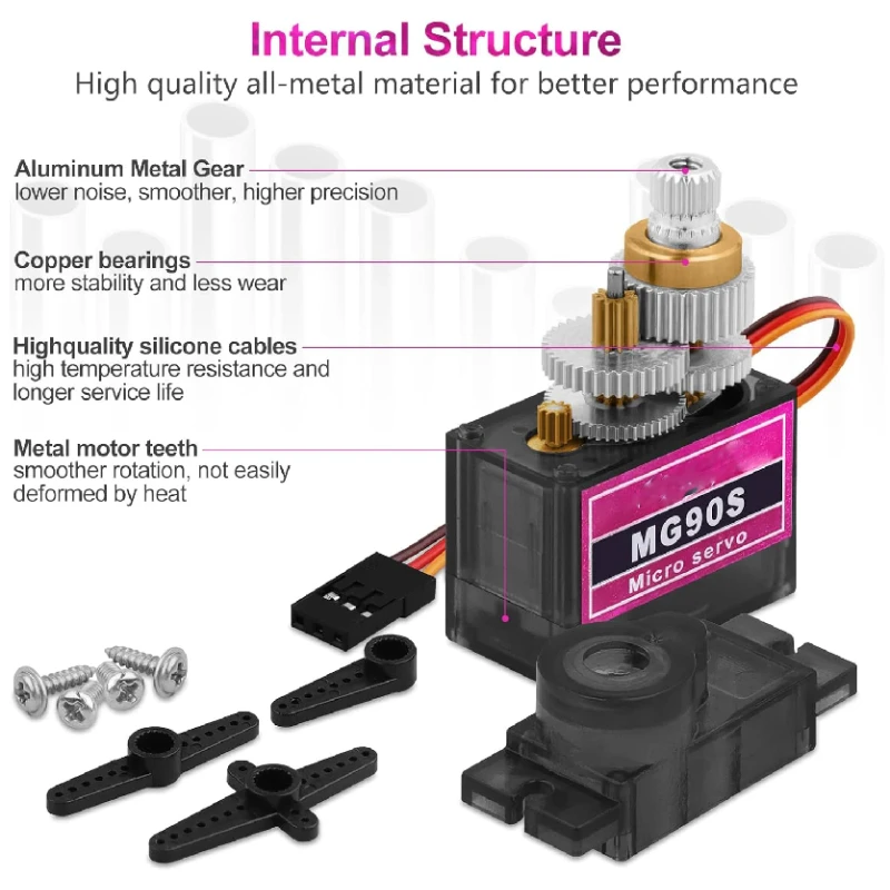 1/5/10pcs MG90S 9g Metal Gear Micro Tower Pro Servo Upgraded SG90 Digital Micro Servos for RC Vehicle Helicopter Boat Car Models