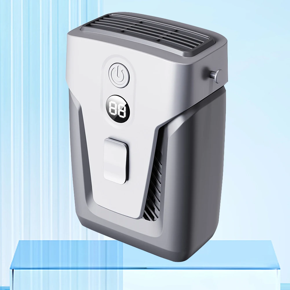 USB Hanging Neck Fan Clip-on 3.7V/1.2A Small  Bladeless 12000mAh Power Bank 3-gear Wind Mute for Outdoor Work