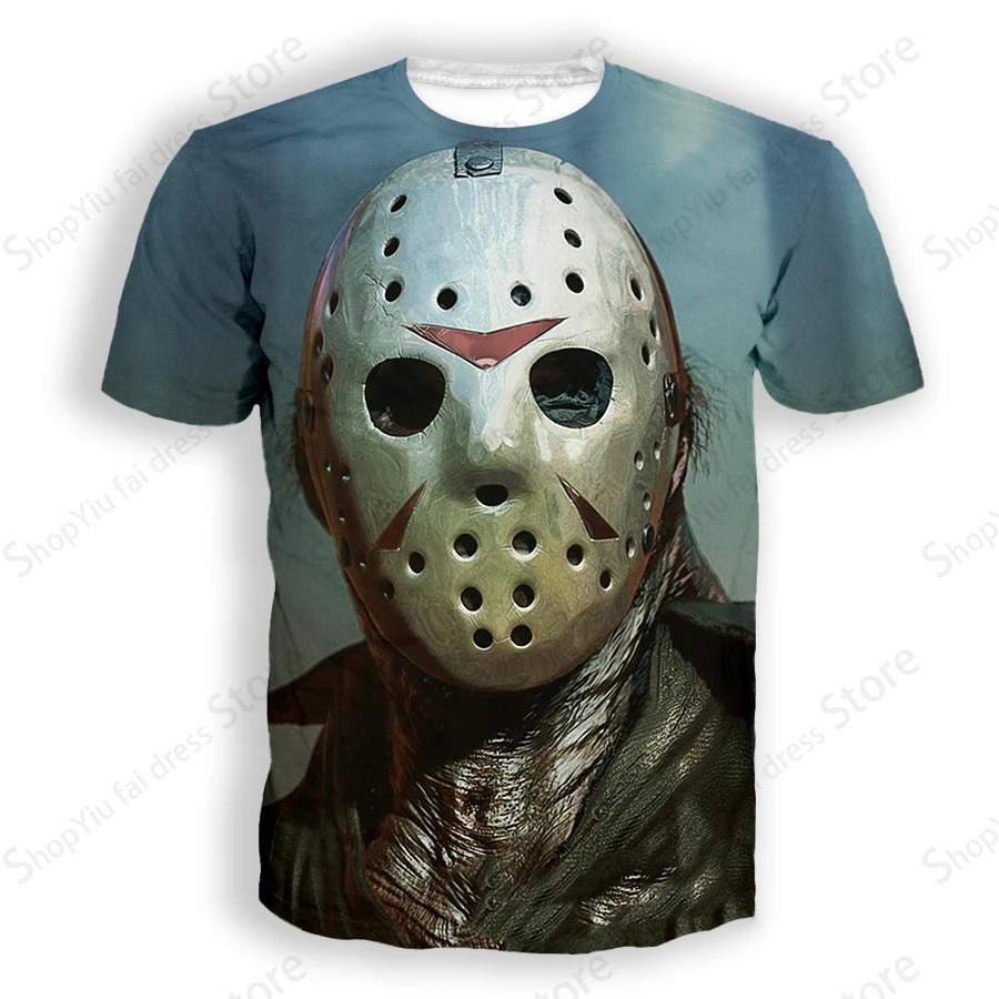 فيلم القاتل جيسون فورهيس الجمعة 13TH ثلاثية الأبعاد تي شيرت مطبوع الرجال النساء موضة تي شيرت الاطفال الهيب هوب تي شيرت الصبي التي شيرت الصيف