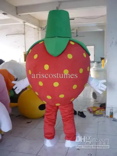 New Adult Halloween Christmas Strawberry  Mascotte Fancy Cartoon Mascot Costume Plush Fancy Dress Mascot Costume