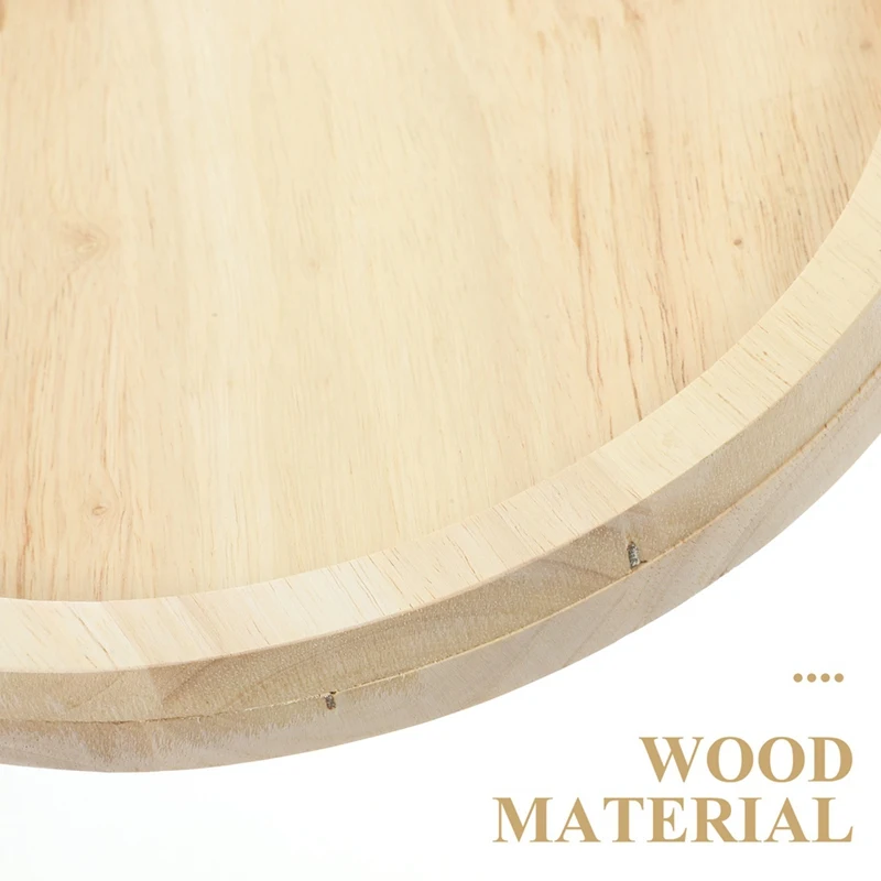 1 PCS Wooden Sofa Clip On Side Table Wood Color Round For Wide Couches Arm,Armrest Table For Eating/Drinks/Snacks/Remote/Control