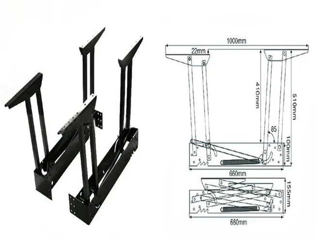 Folding modern furniture accessories hardware soft closing lifting top pneumatic hydraulic tea table hinge extension