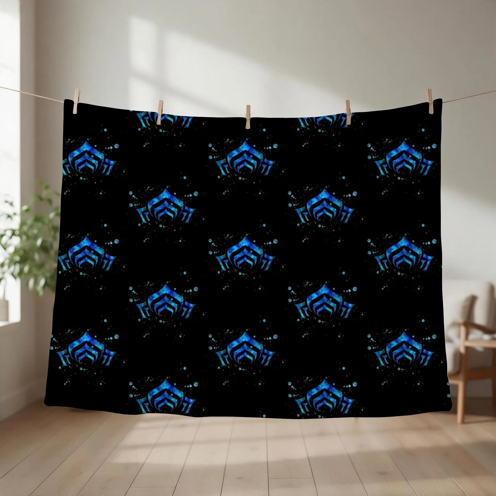 Warframe Logo Watercolor Throw Blanket Flannel Fabric Tourist christmas gifts manga Blankets