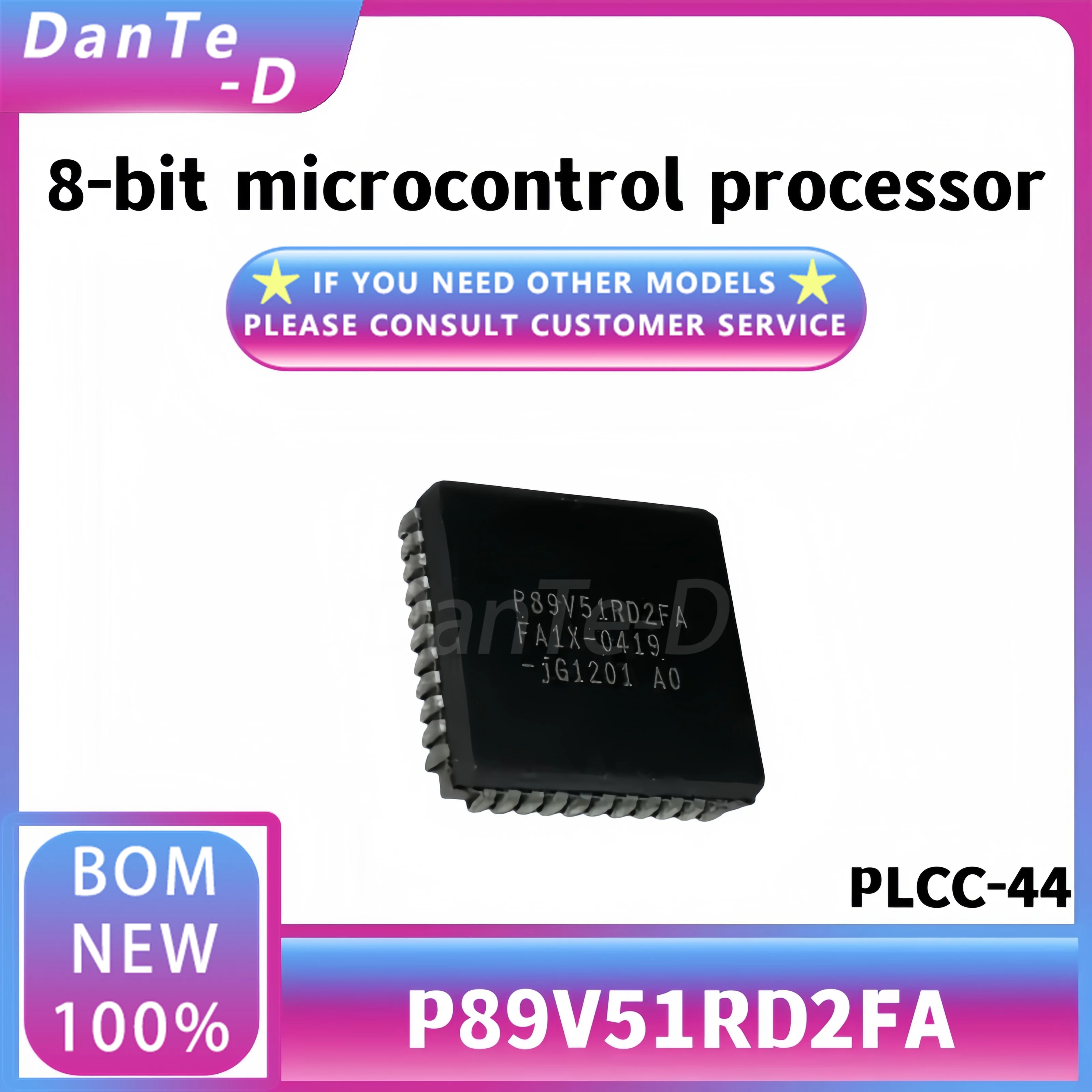 P89V51RD2FA PLCC-44 8-bit micro embedded microcontroller chip RAM original authentic