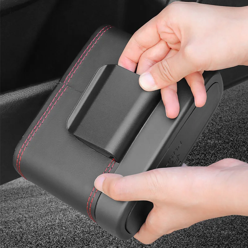 Pressing Type Car Trash Bin Hanging Vehicle Garbage Dust Case Storage Box Auto Accessories Black Blue Pink PP Square Trash Can