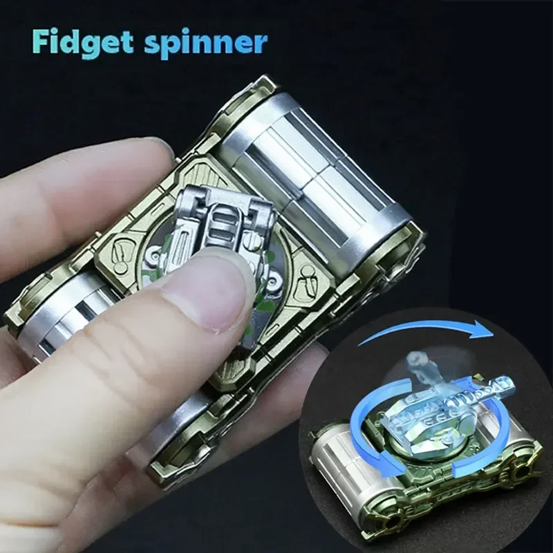 Tanque de rolo de mão Fidget Spinner para adultos e crianças, Stress Reliever Metal Toys, ADHD Ansiedade Finger Toy, Descompressão Presente, Desk Toy