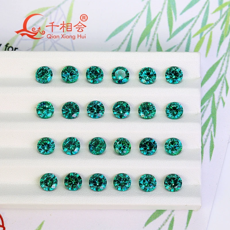 blue  green color  Round shape cubic zirconia  stone special color multi  cz loose stone for jewelry making