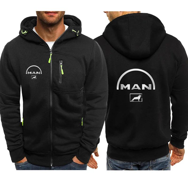 2024 New Spring Autumn MAN Truck Logo Hoodied Men\'s Fashion Long Sleeve Zipper Cotton Hip-Hop Harajuku Hoody Casual Jacket