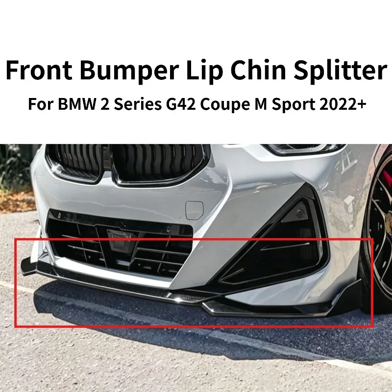 

Front Bumper Lip Chin Splitter For BMW 2 Series G42 Coupe M Sport 2022+ Aerodynamic Exterior Decor Modification Auto Spare Parts