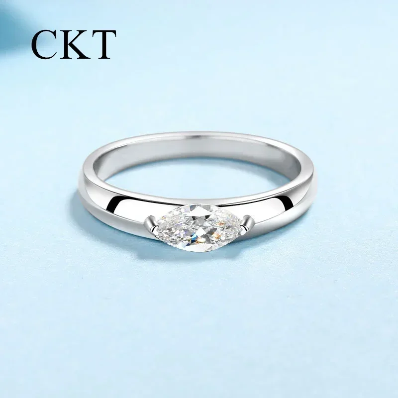 18K White Gold Platinum 0.5 Carat Moissanite Diamond Ring for Women Pt950 Niche Luxury Sparkling Wedding Bands Fine Jewelry