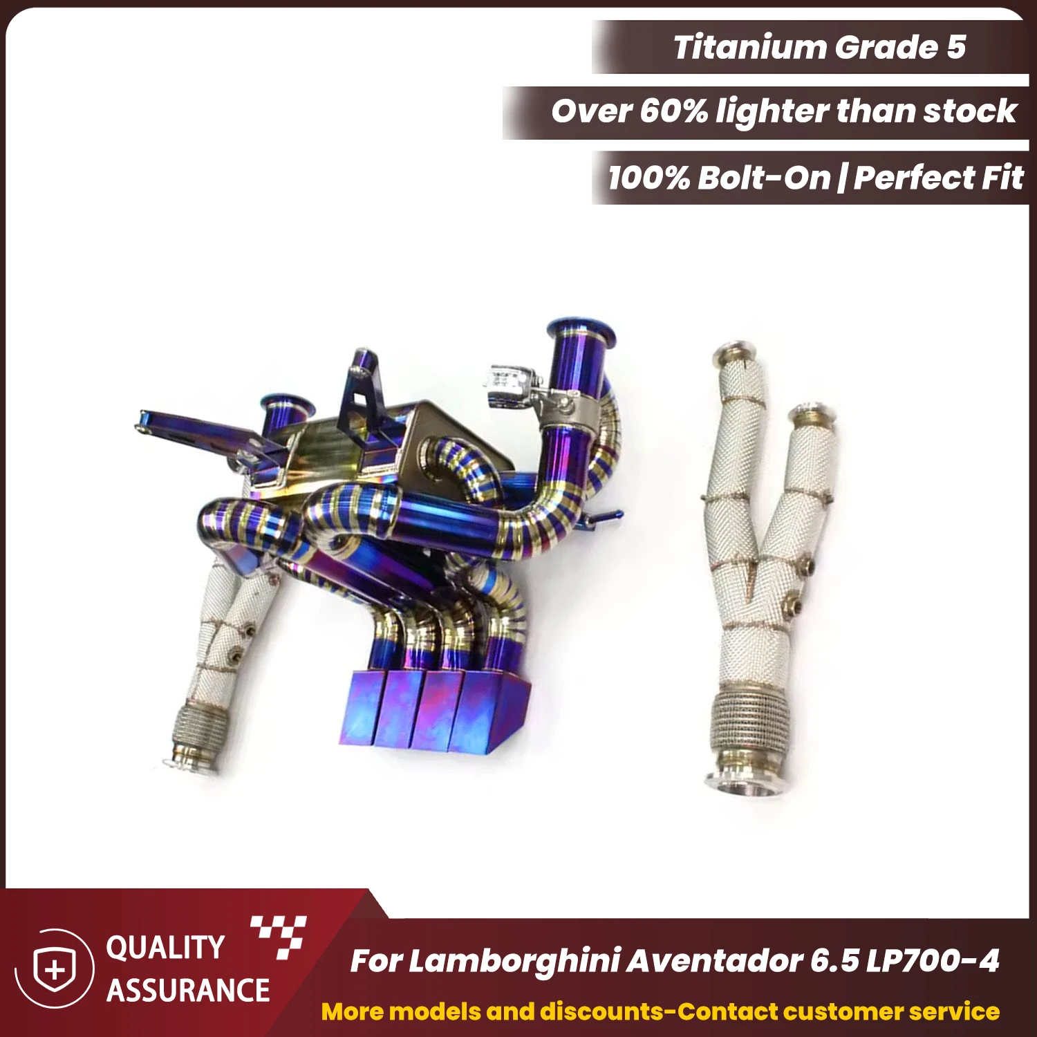 

Titanium Catback with Stainless Downpipe ECCF for Lamborghini Aventador 6.5 LP7 Supercar Sound Plug & Play OEM Warranty Friendly