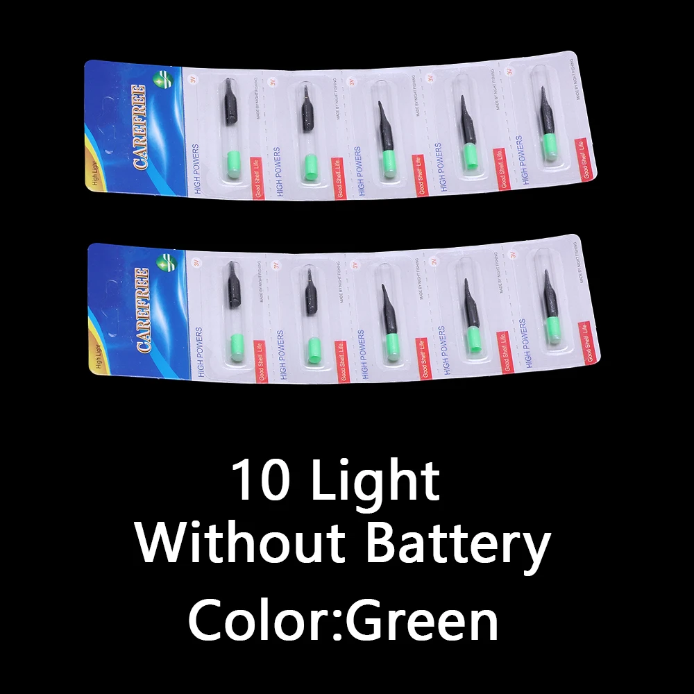 （Without Battery）10 pcs LED Electronic Float Lights, Night Fishing Positioning Tool, Float Tail Lights, Fishing Accessories