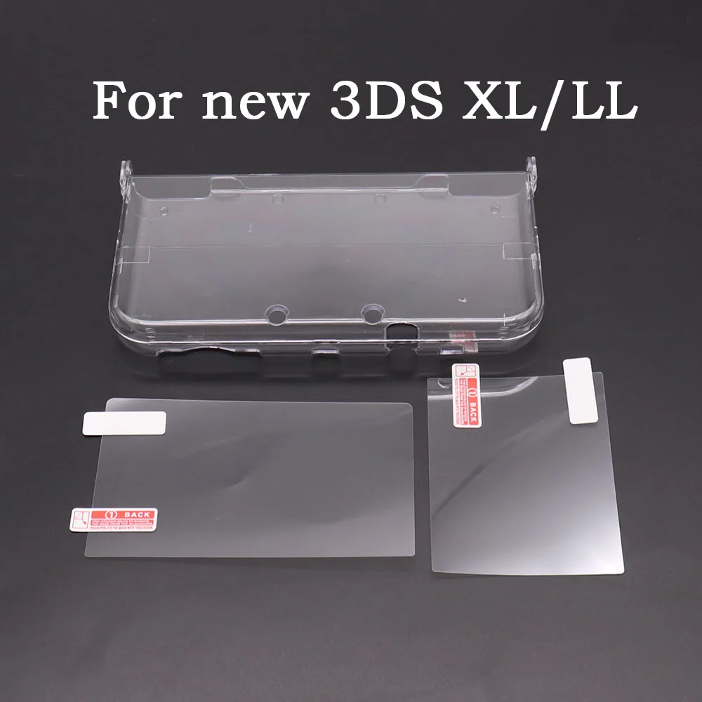 Plástico transparente cristal escudo capa de pele para novo 2ds 3ds xl ll ndsl para dsi ndsi xl ll película protetora de tela