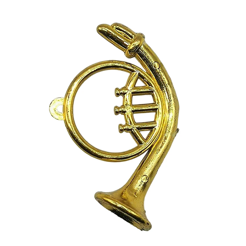 1pc Miniature Electroplated Gold Musical Instrument DIY Small Pendant Child Pretend Play Toy Christmas Tree Decor Accessories