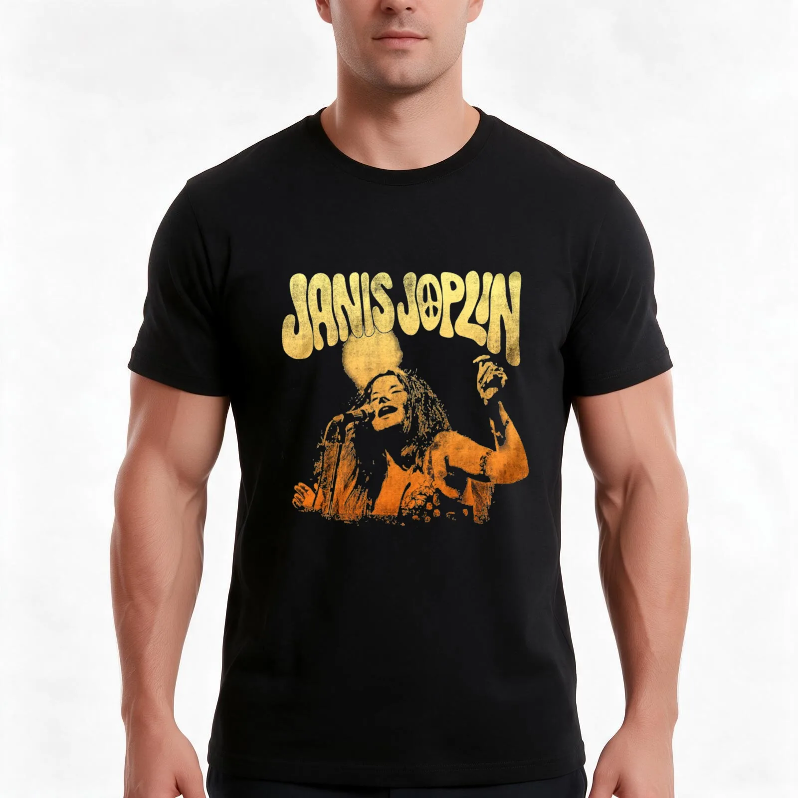 Janis Joplin Retro Gift Live Soft T-Shirt, Summer Casual Cotton Tee, Oversized Streetwear Tops, Vintage Graphic Print