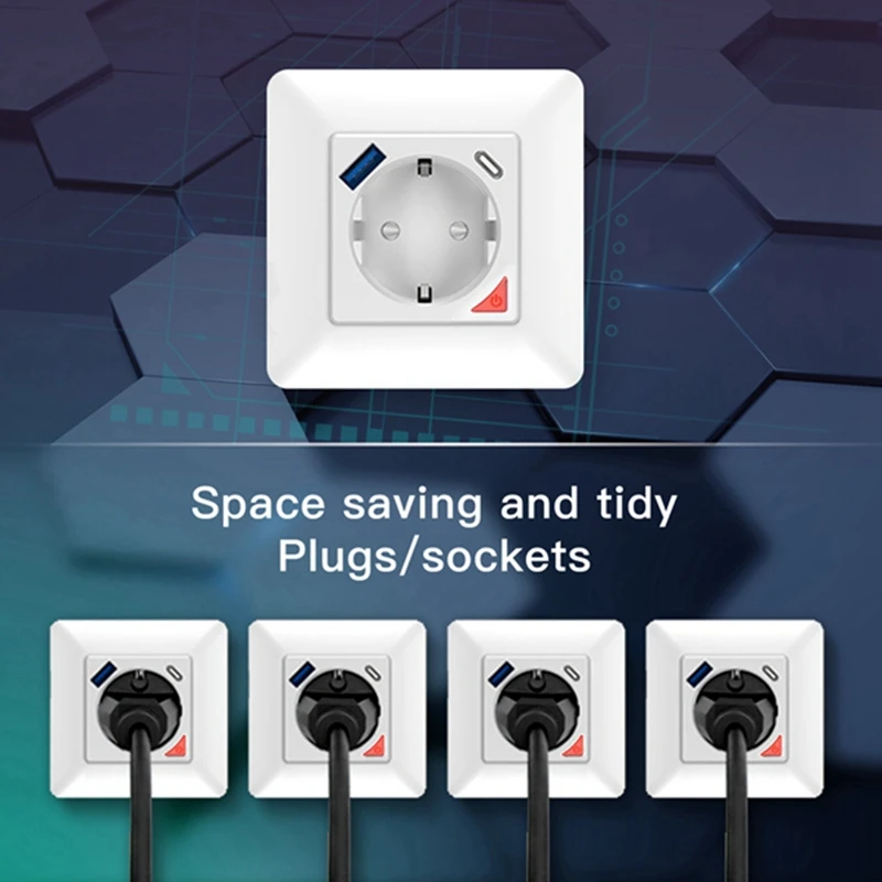 Wifi Tuya Smart Socket Outlet Fast Charge USB Type-C APP Remote Control Voice Control For Alexa Google Home EU Plug