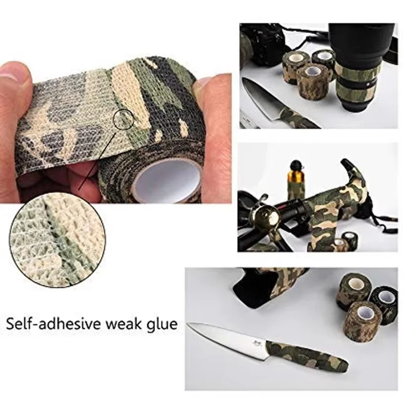 Camouflage Self-Adhesive Cohesive Wraps, 12 Rolls
