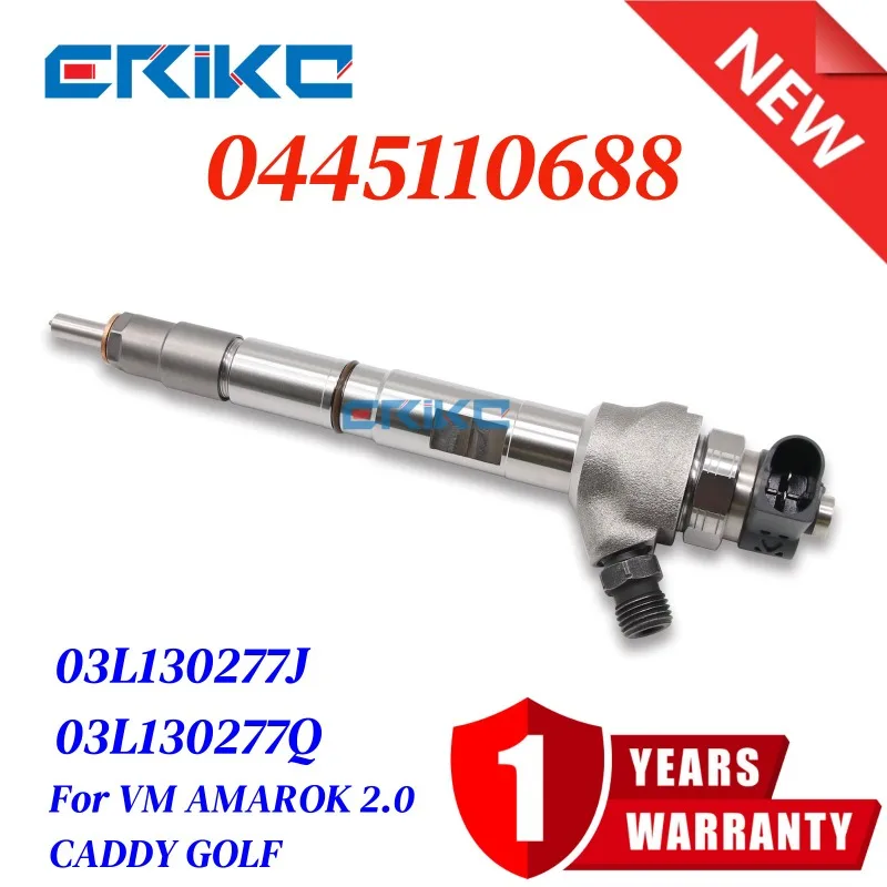 

0445110688 03L130277J Auto Engine Injector 03L130277Q 0445 110 688 Common Rail Diesel Fuel for VM AMAROK 2.0/CADDY/GOLF