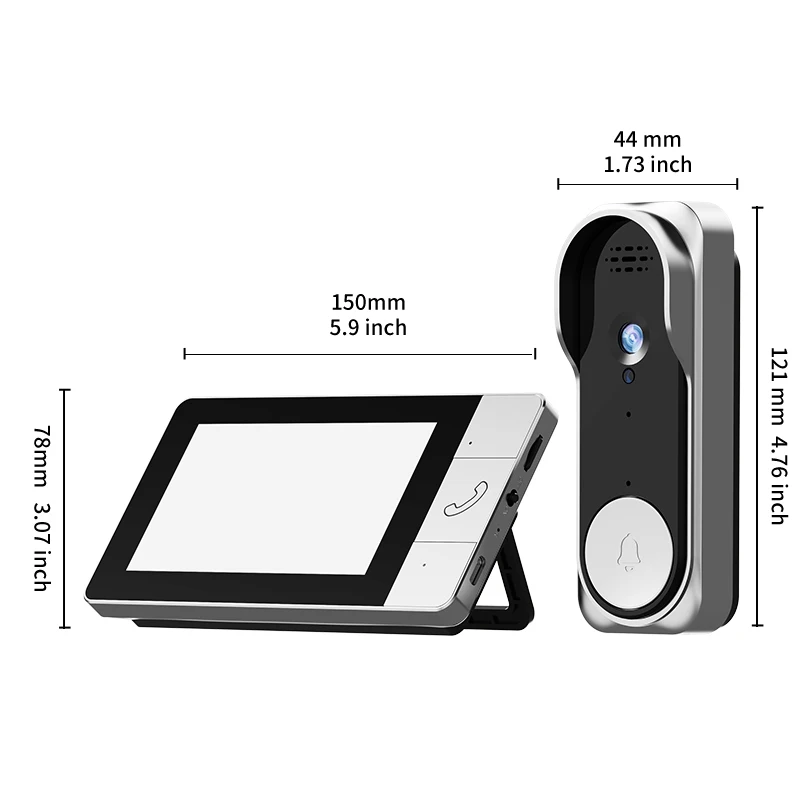 2.4Ghz Wireless Sigal Video Two-way intercom 4.3" Large Screen High Quality 480P Camera Visual Smart doorbell