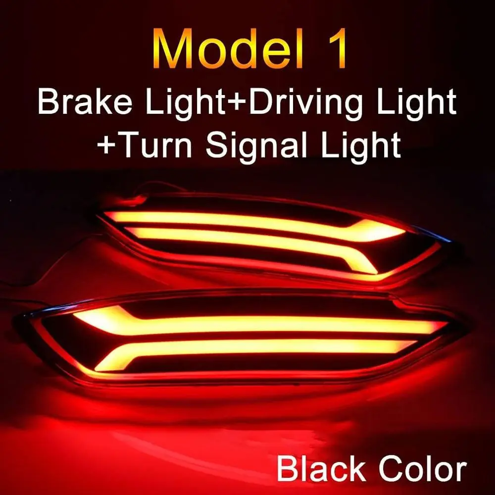 2015-2017 أضواء عاكسة للمصد الخلفي LED من Hyundai Tucson مع القيادة والفرامل وإشارات الانعطاف وإضاءة الضباب والعدسة الحمراء #3