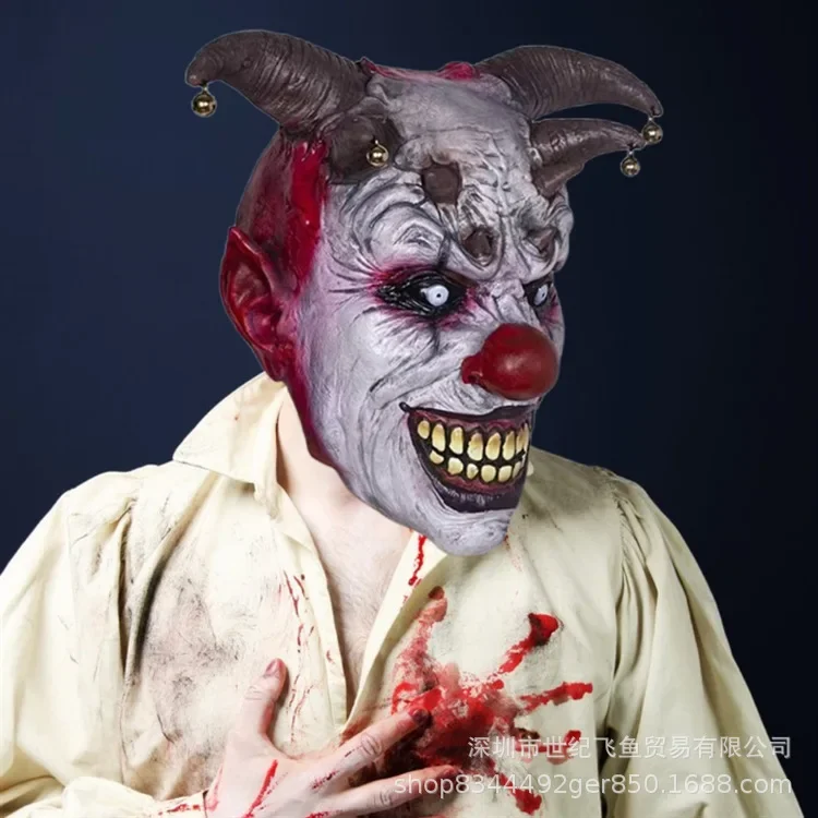 Practical Classic Horror Clown Hood Halloween Smile Mask Masquerade Party Holiday Show Props Scary Costumes & Accessories