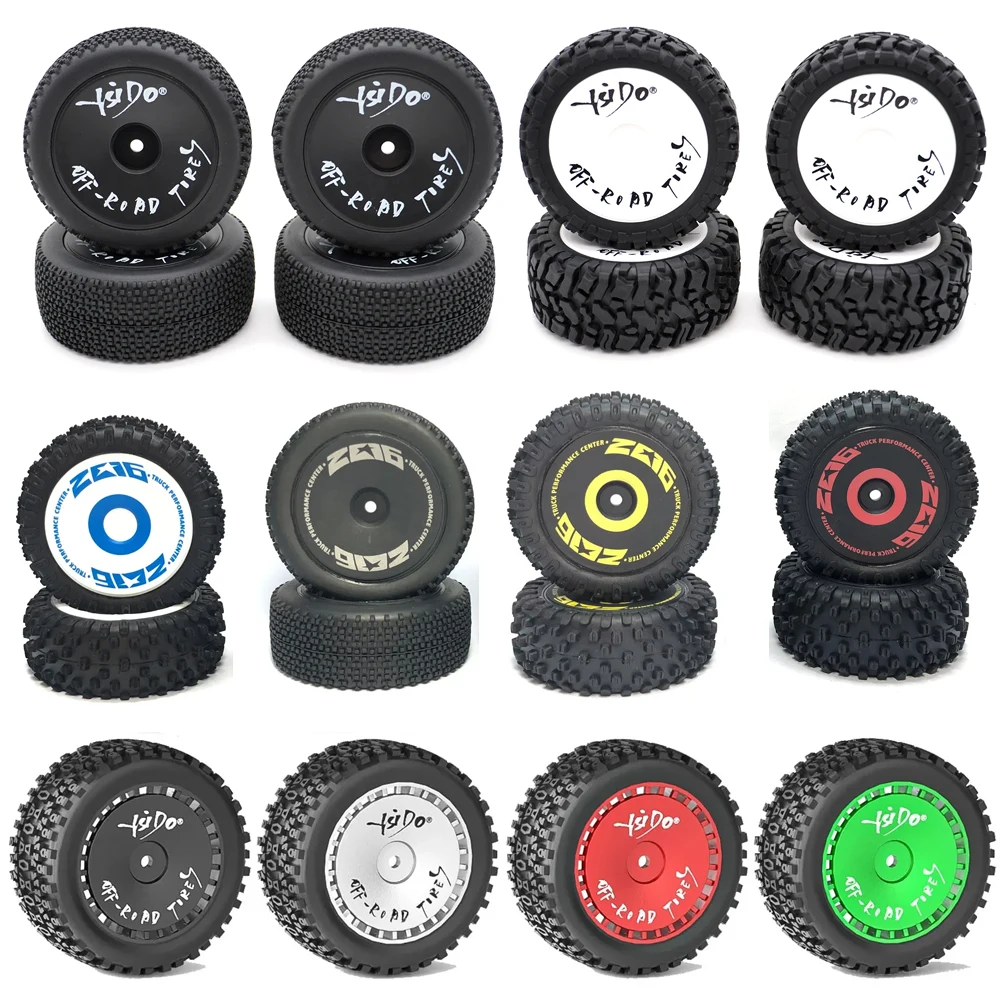 4PCS YSIDO 1/12 1/14 RC Off-Road Car Front Rear Rubber Tires Wheel for ZD Racing BX12 Wltoys 144001 144010 124016 124017 124008 view 2