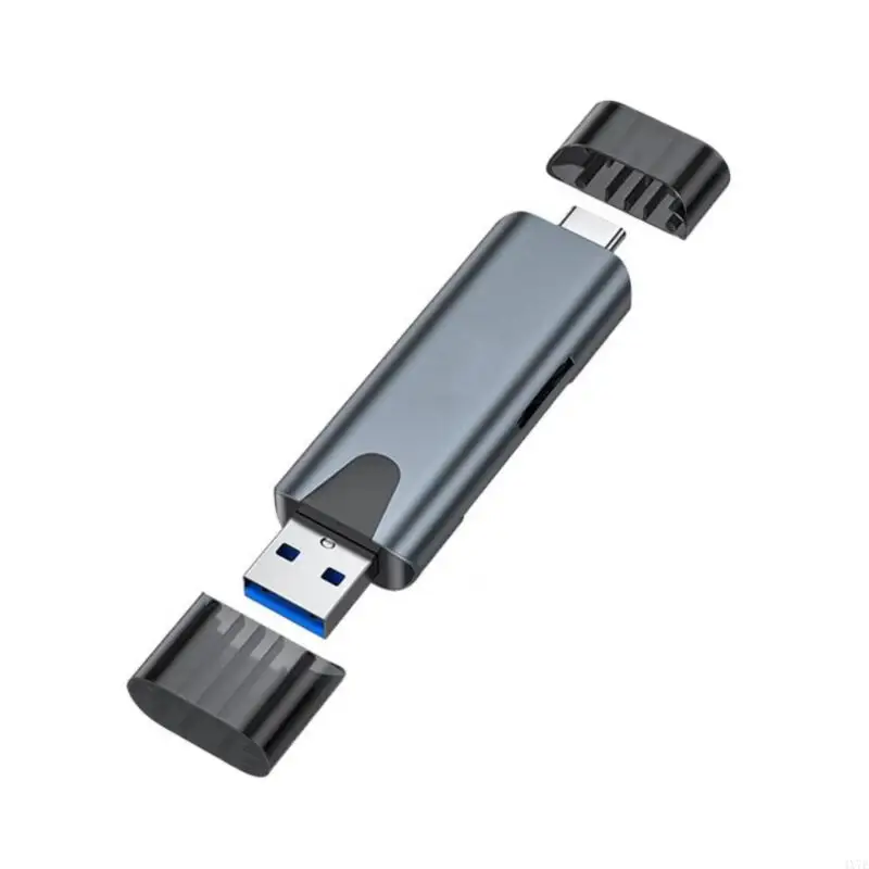 

4X7E Double Port USB C And USB 2.0 Memory Card Reader For Microed TF Cards Fast Transfer for Smartphones Laptops Tablets