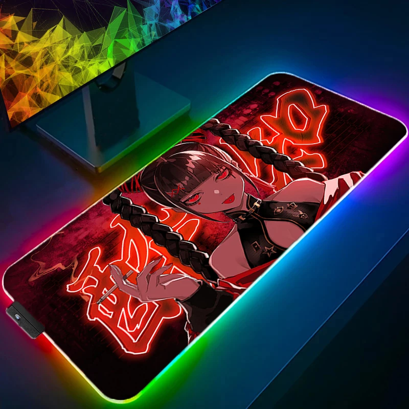 

RGB светодиодный аниме сексуальный коврик для мыши для девочек резиновый коврик для мыши игровые аксессуары геймерский шкаф ковер офисный компьютерный стол коврик коврик для клавиатуры