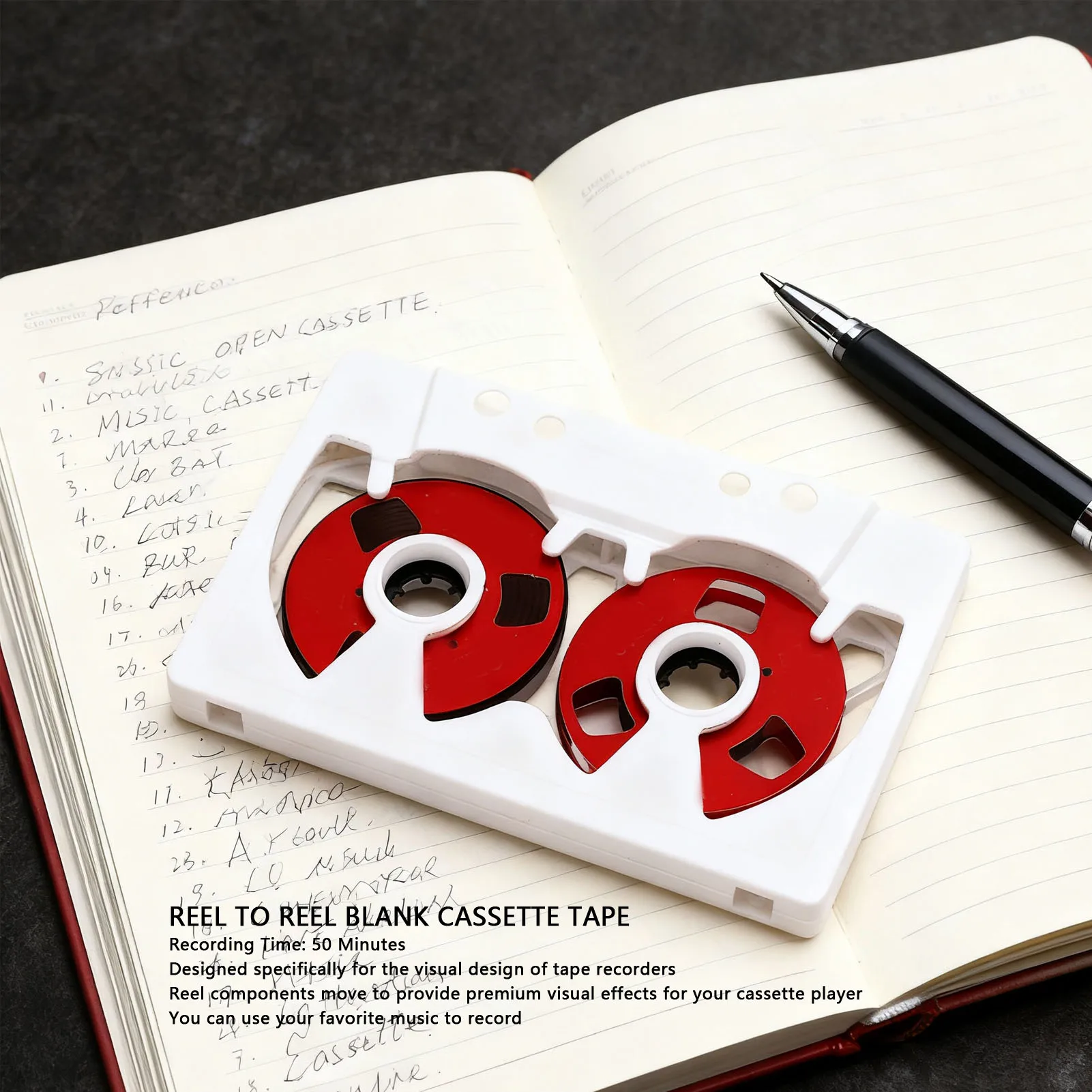 

Пустая кассета для магнитофона, двусторонняя, 50 минут, для записи музыки, с прозрачным футляром