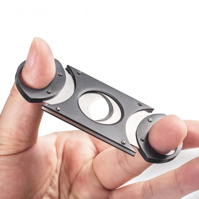 25mm Large Ring Gauge Cigar Cutter Stainless Steel Double Sharp Cigar Cutting Tool Smoking Accessories view 4
